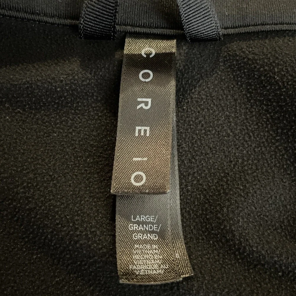 Core 10 Women's Full Zip Hoodie Size L Black Motion Tech Fitted Fleece Lined‎